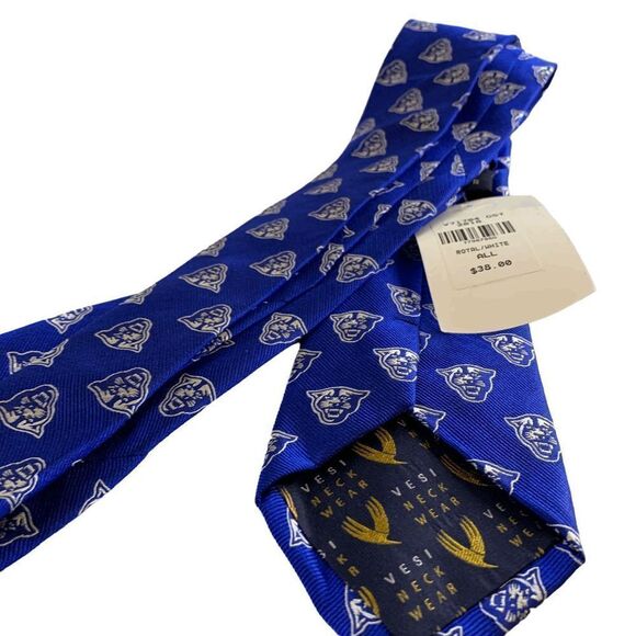 Vesi Neckwear University of Kentucky Blue White wild cat 3" Men's SIlk Neck  Tie - Picture 4 of 7